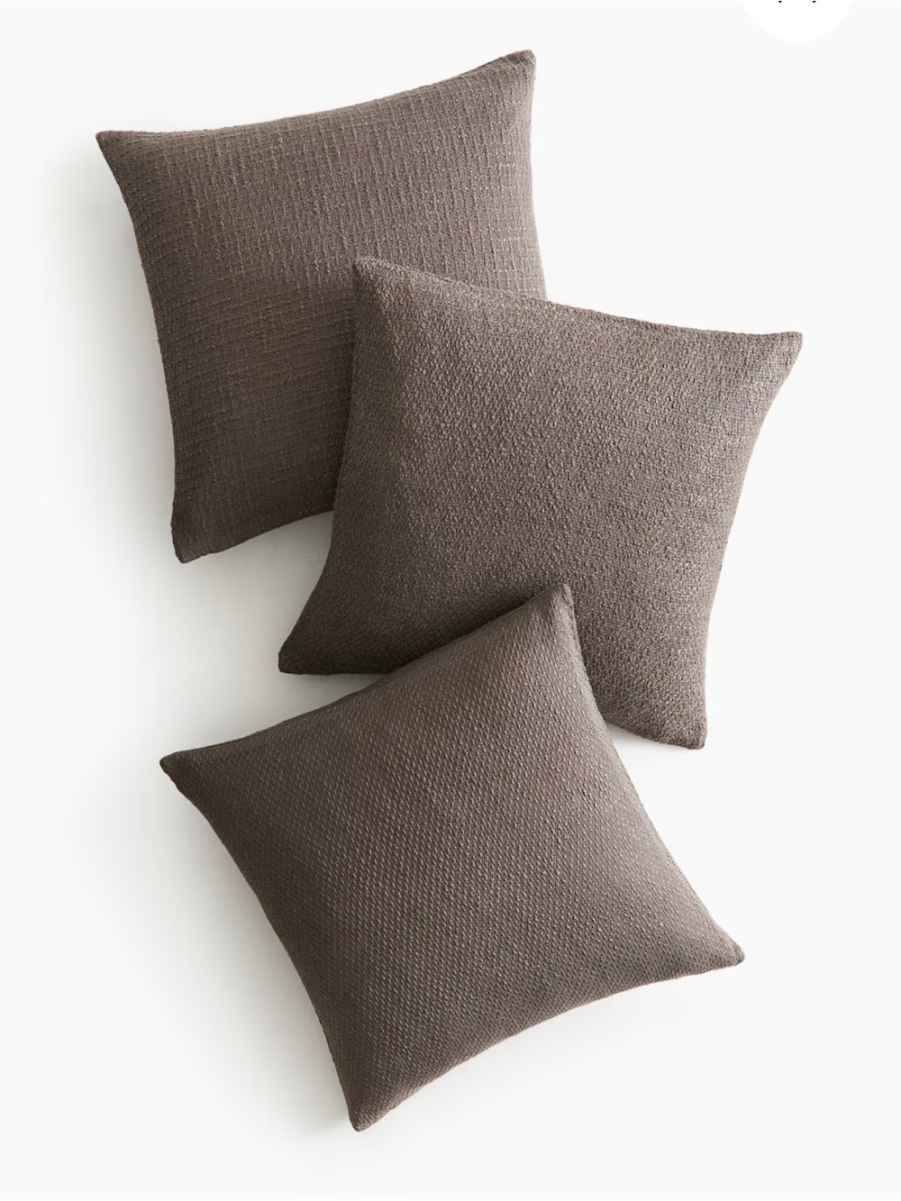 Neutral Brown Textured Throw Pillow Case Set - 3 Pack
